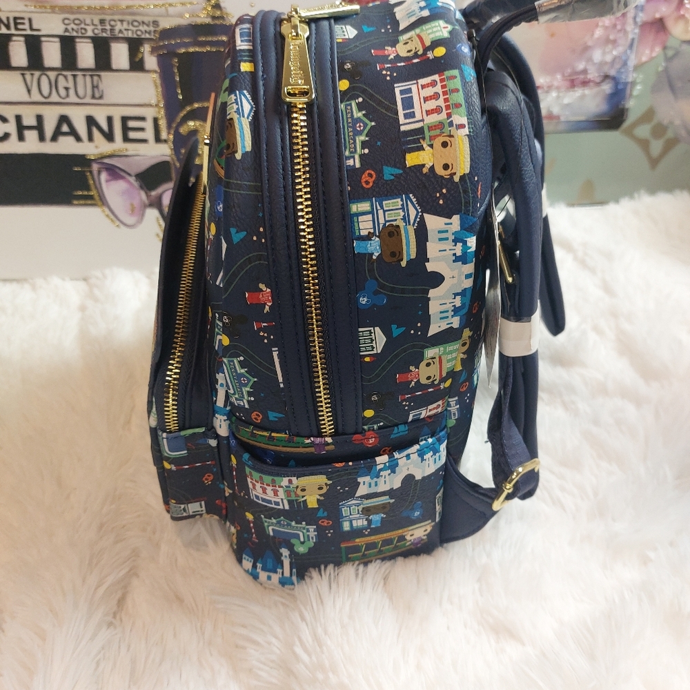 Loungefly Disney Parks Dapper Dan Main Street Blue Backpack - Picture 9 of 12